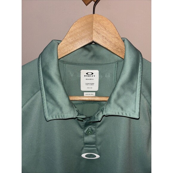 Oakley Men’s Large Green Polo Golf Shirt Regular Fit Short Sleeve - Picture 4 of 5